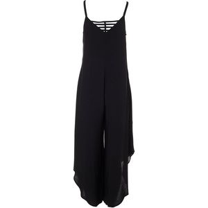 MSK Sleeveless Challis V-Neck Jumpsuit Black 2X